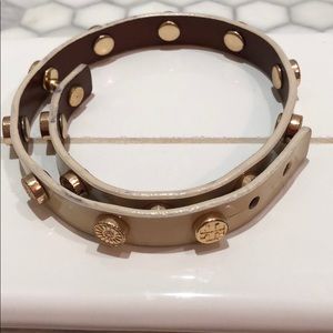 Tory Burch wrap Bracelet- cream & gold
